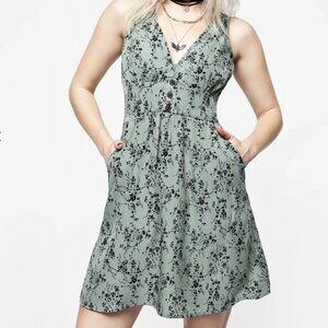 Disturbia Cassie Green Floral Corset Mini Dress